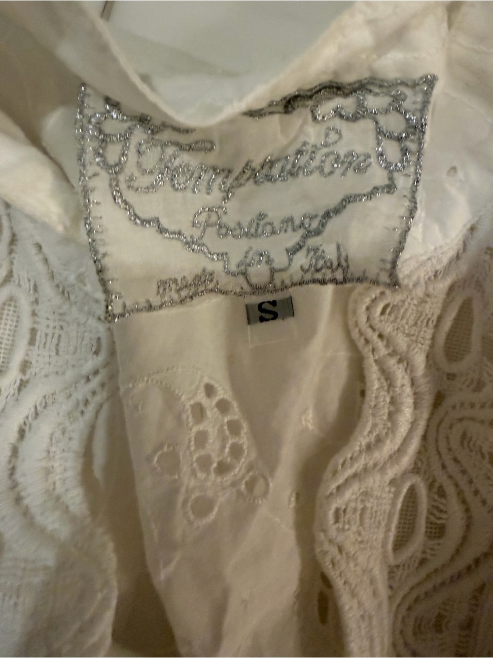 Temptation Positano  White Eyelet Lace Short Dress - Picture 4 of 4